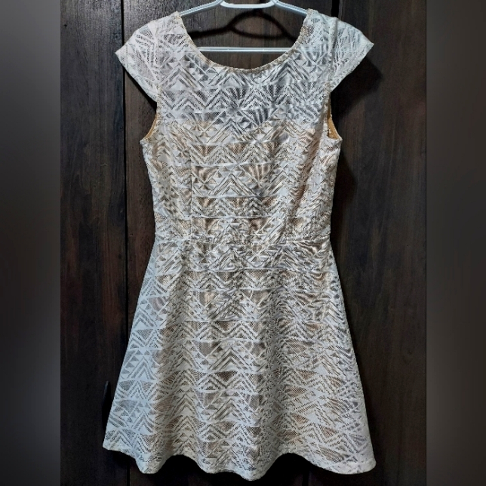 Baileyblue white and tan dress size large